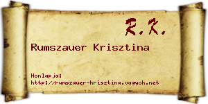 Rumszauer Krisztina névjegykártya
